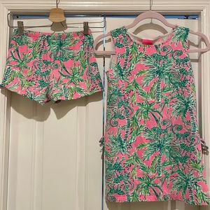 Young girls Lilly cotton dress with shorts